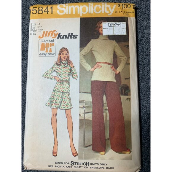 Simplicity Misses Shirt Skirt Pants Sewing Pattern sz 14 5841 - Picture 4 of 4
